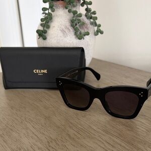 Celine Square Polarized Classic Black Sunglasses never worn with case